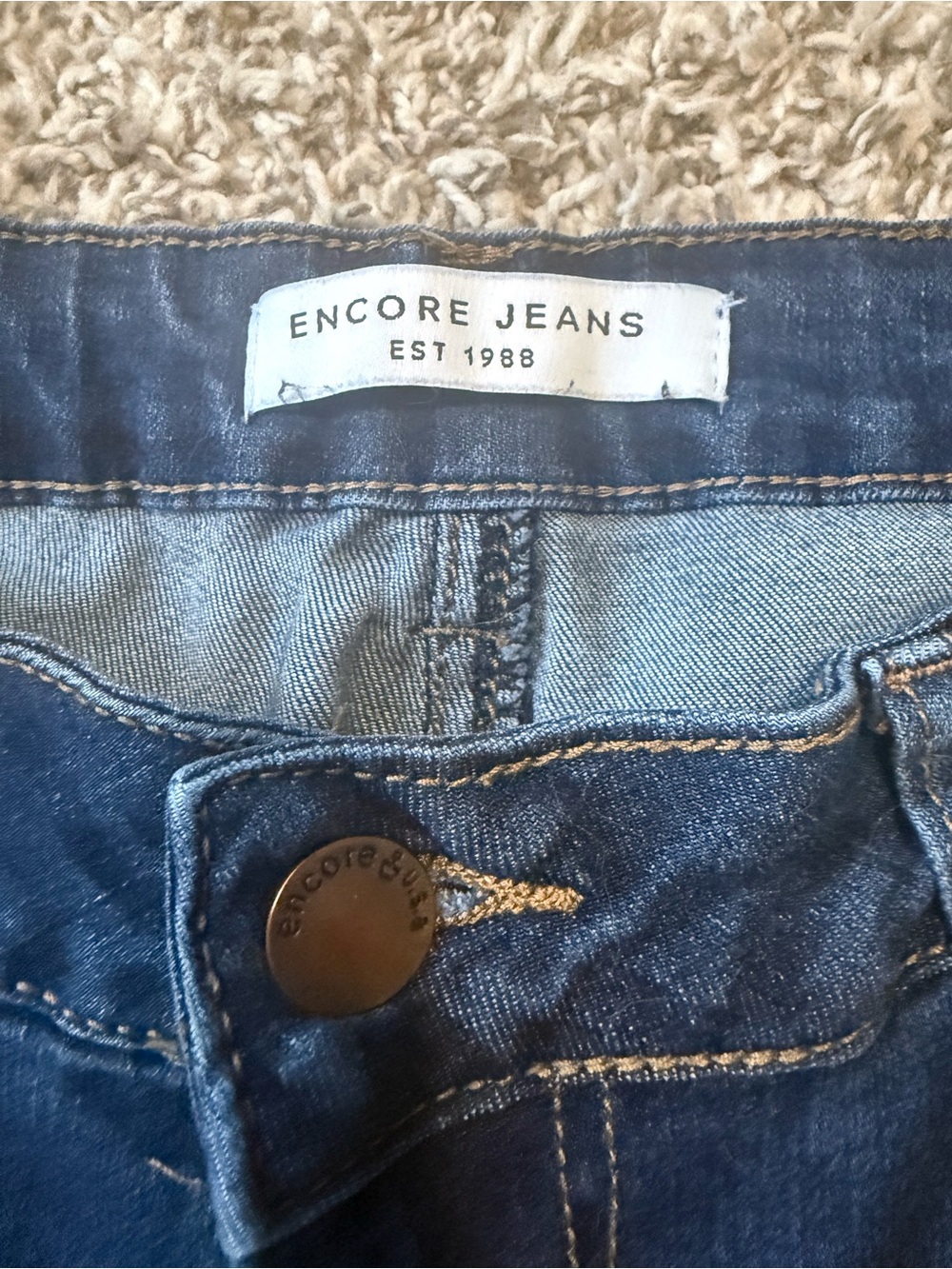 Encore Jeans Women’s Dark Blue Distressed Jeggings - Picture 3 of 8